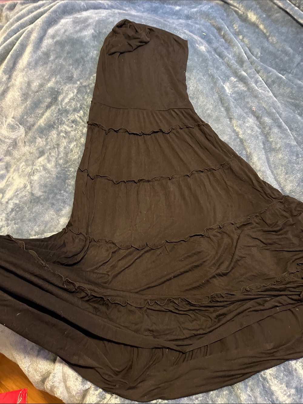 INC International Concepts Black Strapless Maxi Dress flowy, super soft,